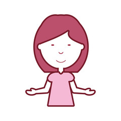 cartoon girl icon over white background vector illustration