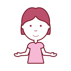 cartoon girl icon over white background vector illustration