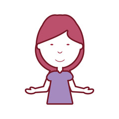 cartoon girl icon over white background vector illustration