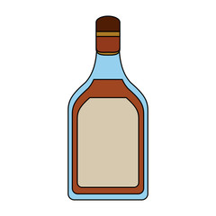 liquor clear glass bottle with blank label icon image vector illustration design 