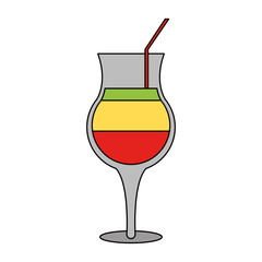 tropical cocktail drink icon image vector illustration design 
