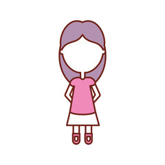 cartoon girl icon over white background vector illustration