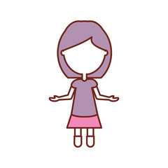 cartoon girl icon over white background vector illustration