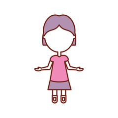 cartoon girl icon over white background vector illustration