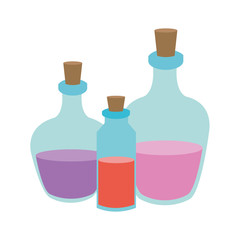 cosmetic glass bottle icon image vector illustration design 