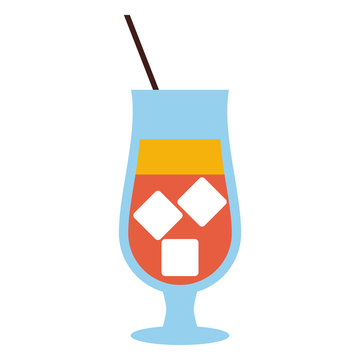 tropical cocktail drink icon image vector illustration design 
