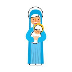 virgin mary holding baby jesus christian and christmas