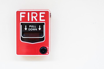 Fire alarm on white background