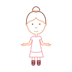 cartoon girl icon over white background vector illustration