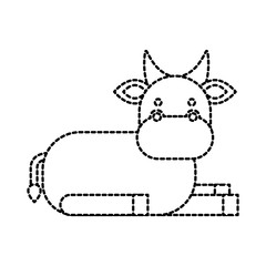 christmas cow animal of manger cartoon