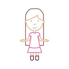 cartoon girl icon over white background vector illustration