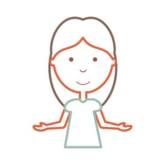 cartoon girl icon over white background vector illustration