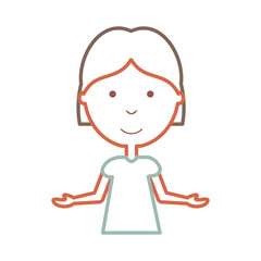 cartoon girl icon over white background vector illustration