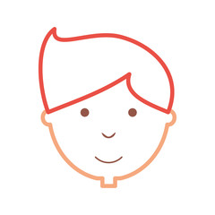 cartoon boy face icon over white background vector illustration