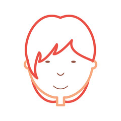 cartoon boy face icon over white background vector illustration