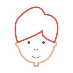 cartoon boy face icon over white background vector illustration