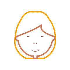 cartoon girl face icon over white background vector illustration