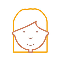cartoon girl face icon over white background vector illustration