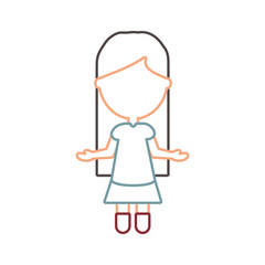 avatar girl icon over white background colorful design vector illustration