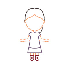 avatar girl icon over white background colorful design vector illustration