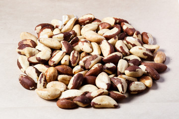 Peeled Brazil nuts close-up