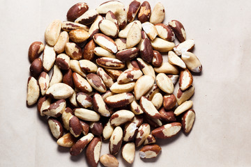 Peeled Brazil nuts close-up