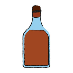Whisky glass bottle icon vector illustration graphic design