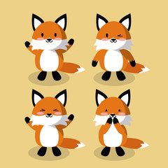Cute fox icons icon vector illustration graphic design