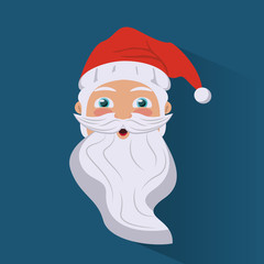 Santa claus cartoon face icon vector illustration graphic design