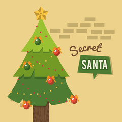 Secret santa cartoon icon vector illustration graphic design