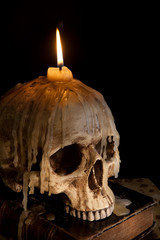 Candle on skull 5