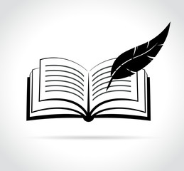 book and feather concept