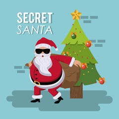 Secret santa cartoon icon vector illustration graphic design