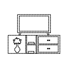 living room interior tv on stand library wooden book shelf flowers drawers