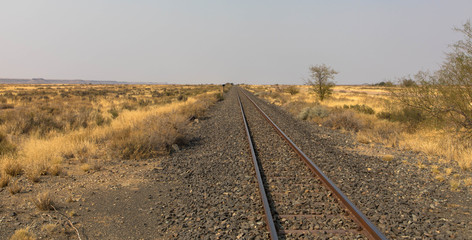 Bahnschienen durch Namibia