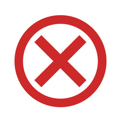 No sign icon vector simple