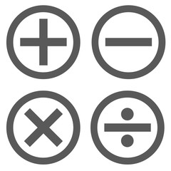 Calculator icon set in circle vector simple
