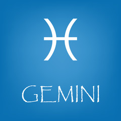 Gemini zodiac sign icon vector simple