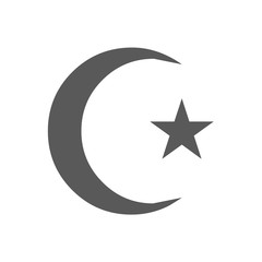 Islamic crescent moon icon vector simple
