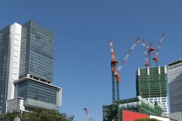 Fototapeta na wymiar 東京　渋谷駅街区土地区画整理事業　渋谷ヒカリエ側　2017年