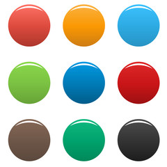 Colorful buttons icon set vector simple
