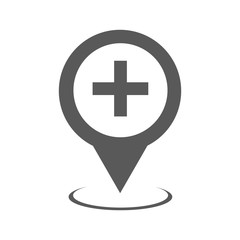 Obraz premium Hospital map pointer icon vector simple
