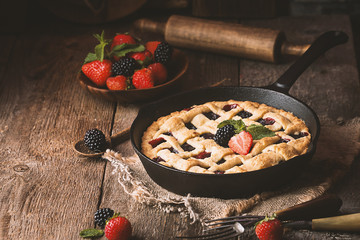 Traditional berry pie