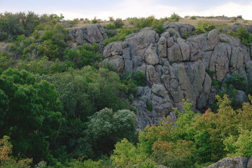  Summer Landscape, grey rocks and small river