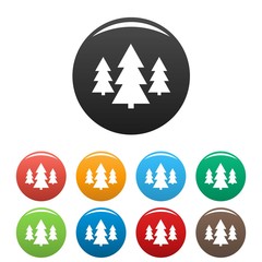 Forest icons set vector