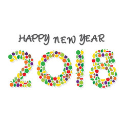 creative happy new year 2018 poster design using brush