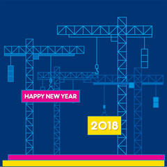 creative happy new year 2018 poster design