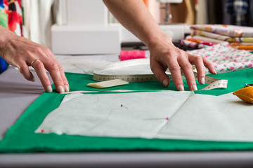Sewing workshop. Preparing the sewing blanket.
