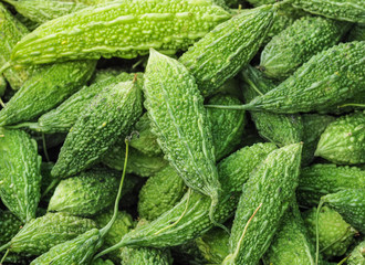 Momordica charantia for sale in market, Bangkok, Thailand