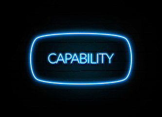 Capability  - colorful Neon Sign on brickwall